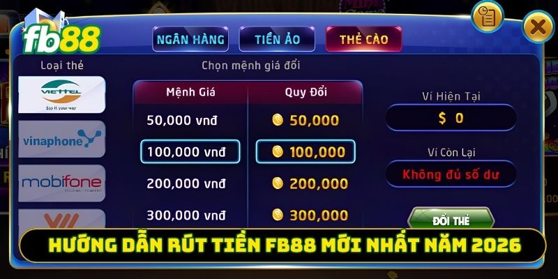 Hướng dẫn rút tiền FB88 mới nhất năm 2026